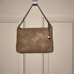 a new day Tan Quilted Clutch with Chain Strap